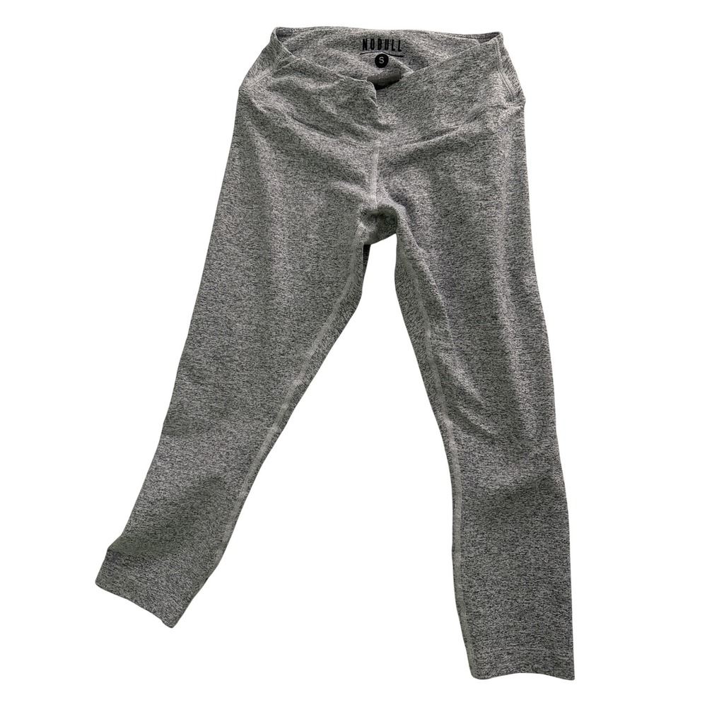 NOBULL Women Heather Gray Active Leggings Cropped Workout Gym Capri Size S
